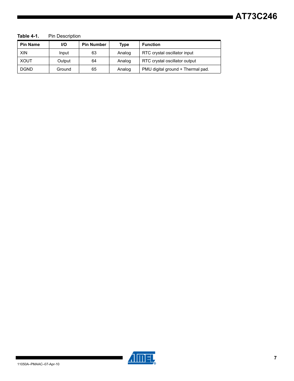 Rainbow Electronics AT73C246 User Manual | Page 7 / 159