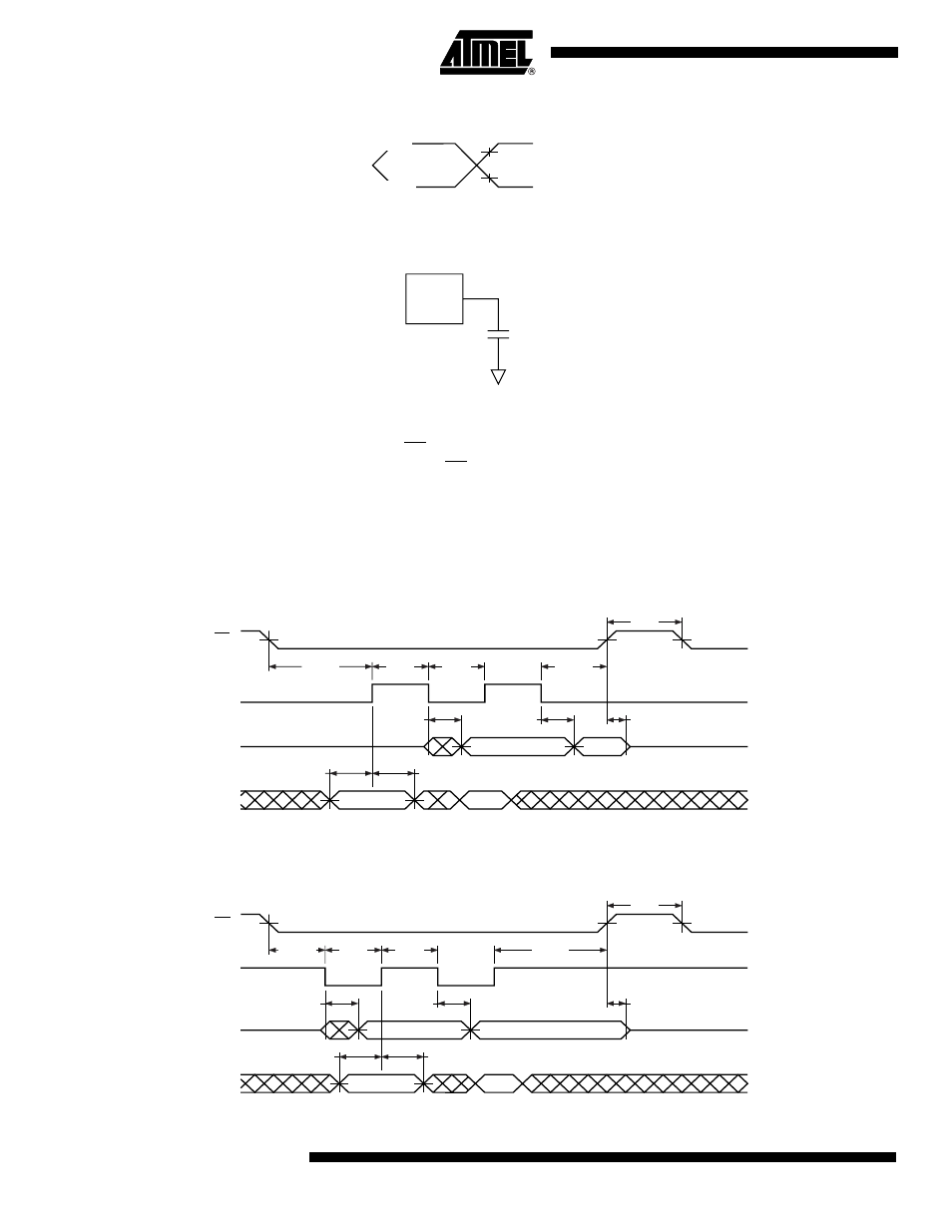 Input test waveforms and measurement levels, Output test load, Ac waveforms | Output test load ac waveforms | Rainbow Electronics AT45DB081B User Manual | Page 14 / 32
