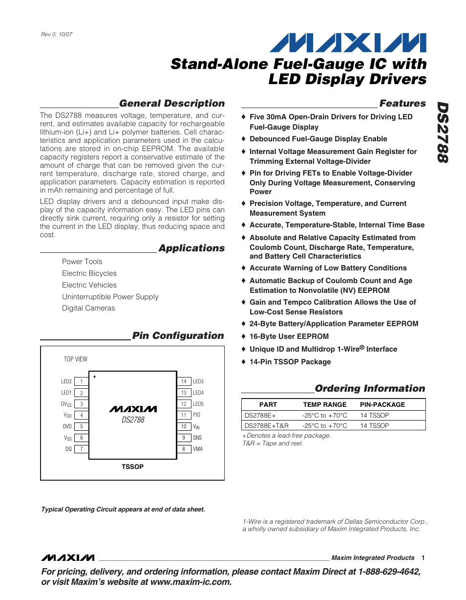 Rainbow Electronics DS2788 User Manual | 30 pages