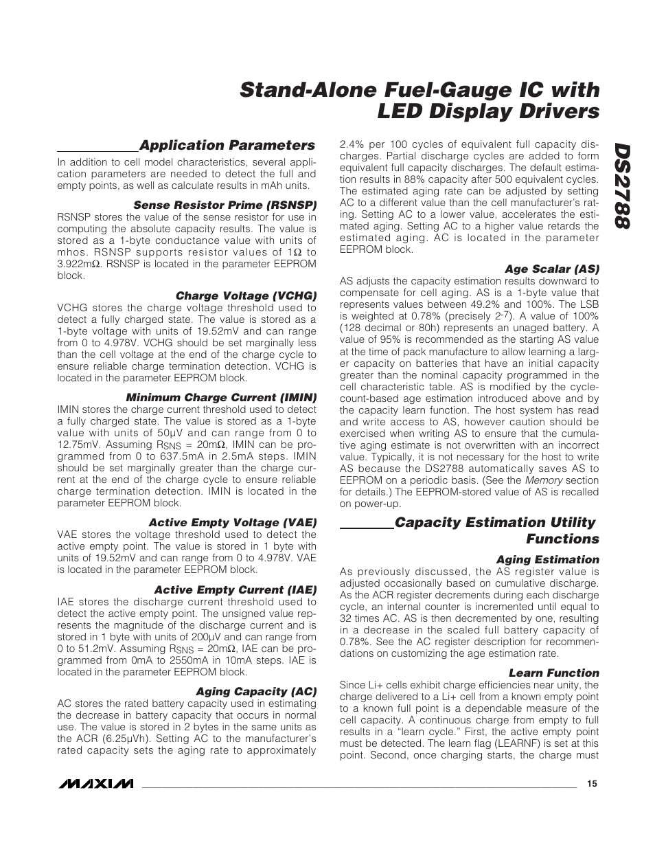 Rainbow Electronics DS2788 User Manual | Page 15 / 30