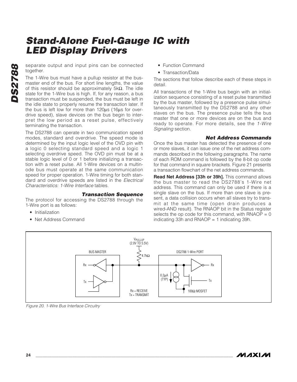 Ds 2 7 8 8, Stand-alone fuel-gauge ic with led display drivers | Rainbow Electronics DS2788 User Manual | Page 24 / 30