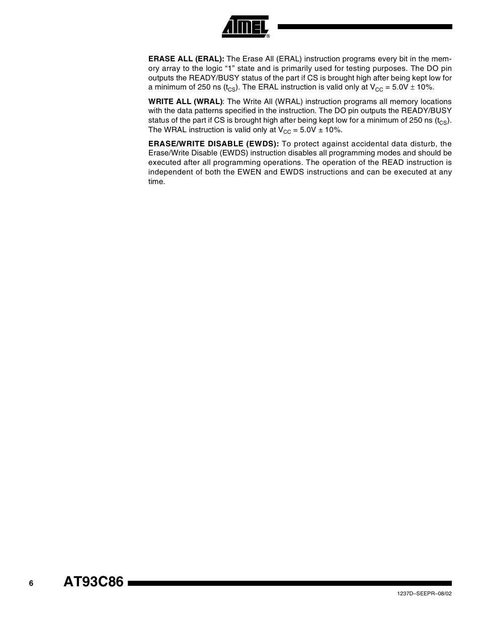 At93c86 | Rainbow Electronics AT93C86 User Manual | Page 6 / 15