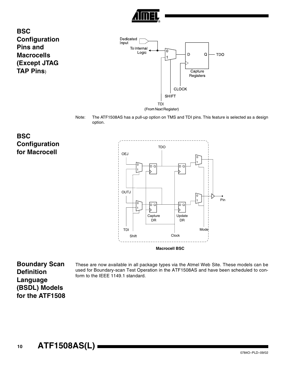 Bsc configuration for macrocell, Atf1508as(l) | Rainbow Electronics ATF1508ASL User Manual | Page 10 / 30