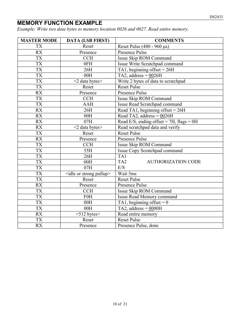 Rainbow Electronics DS2433 User Manual | Page 10 / 21
