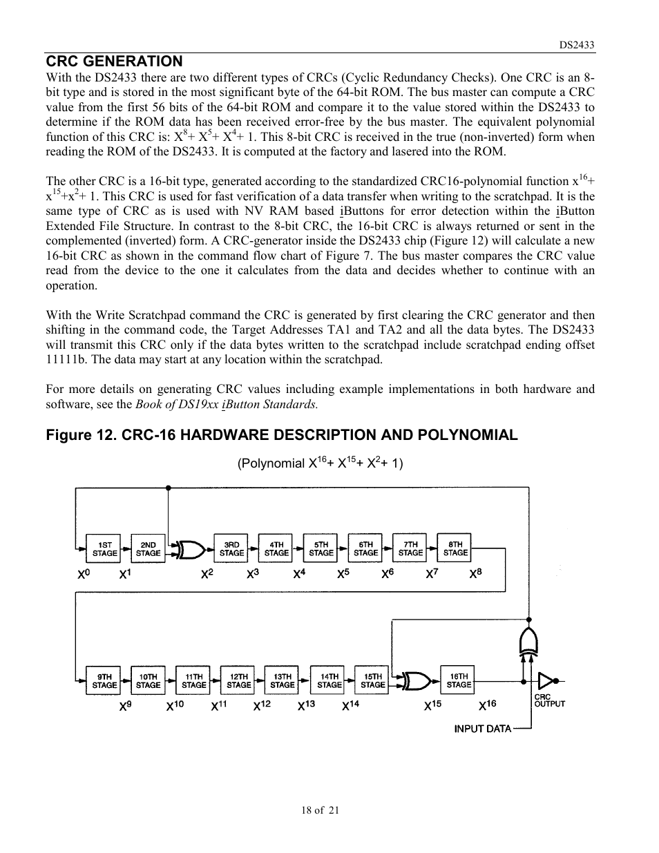 Crc generation | Rainbow Electronics DS2433 User Manual | Page 18 / 21