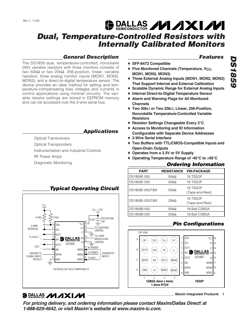 Rainbow Electronics DS1859 User Manual | 28 pages
