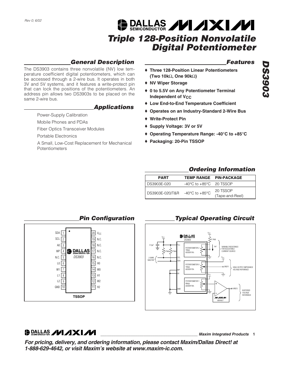 Rainbow Electronics DS3903 User Manual | 11 pages