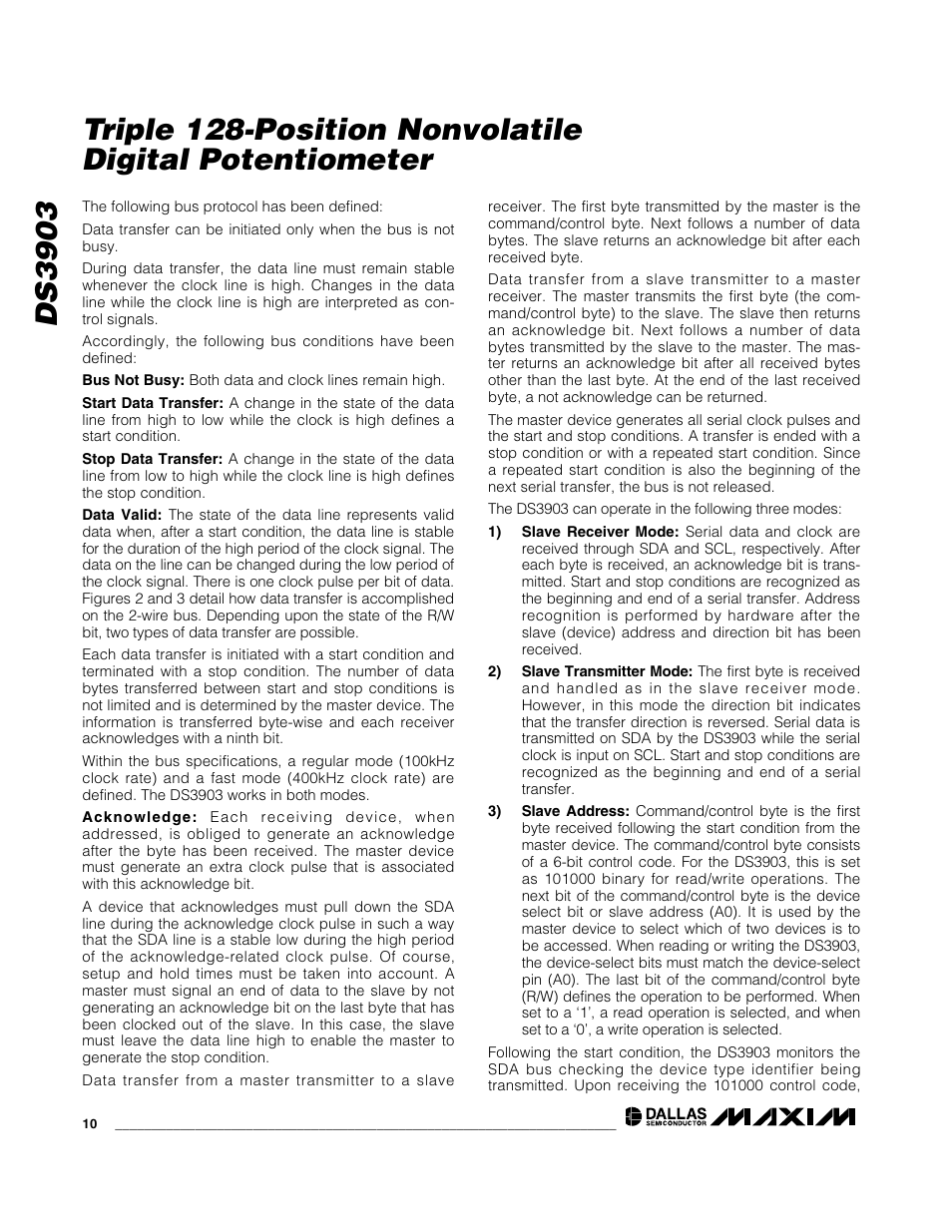 Rainbow Electronics DS3903 User Manual | Page 10 / 11