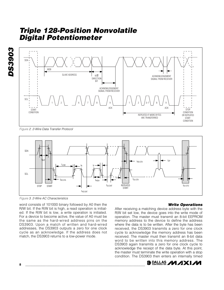 Write operations | Rainbow Electronics DS3903 User Manual | Page 8 / 11