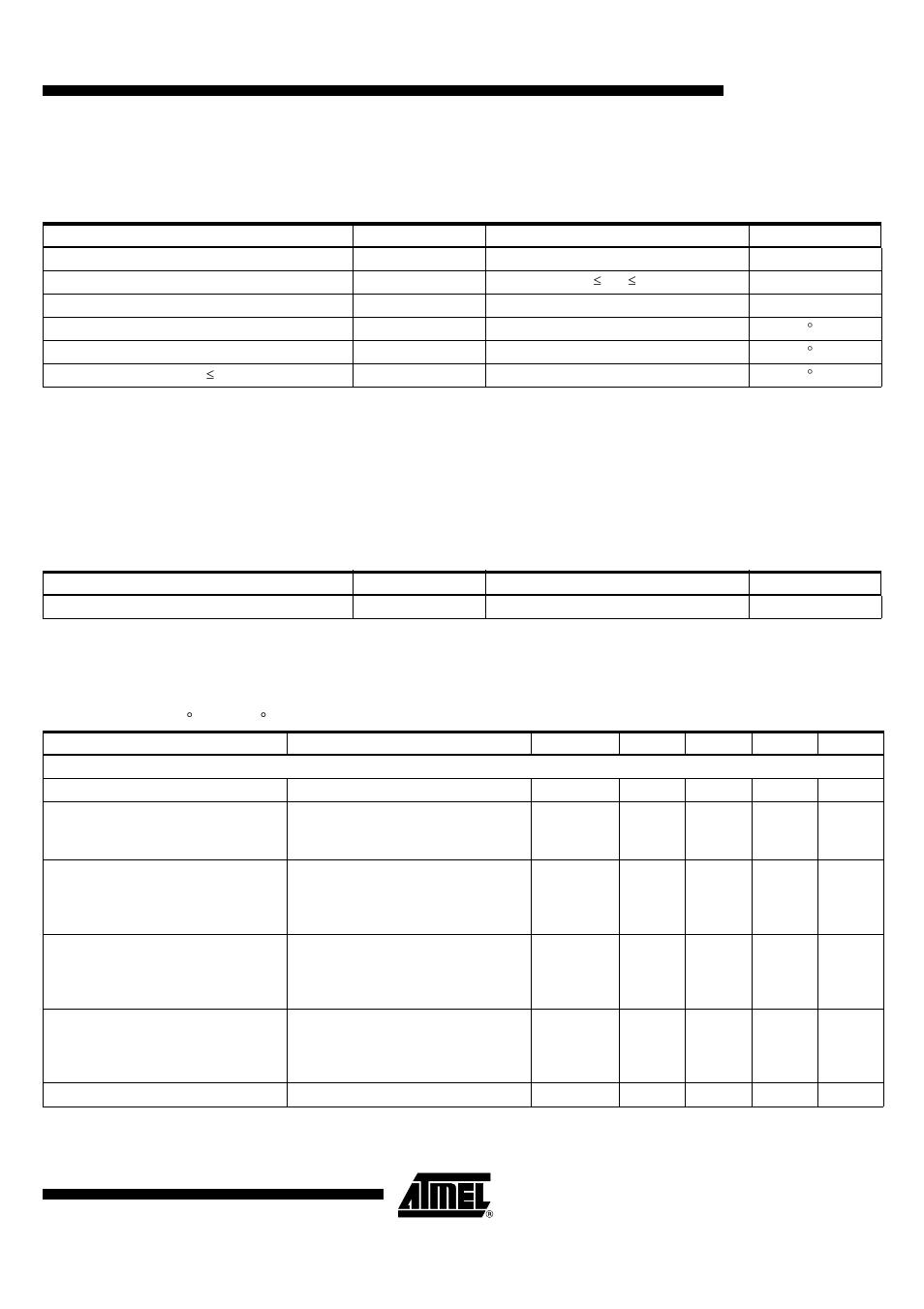 Absolute maximum ratings, Thermal resistance, Dc operating characteristics | Atar862-3 | Rainbow Electronics ATAR862-3 User Manual | Page 93 / 105