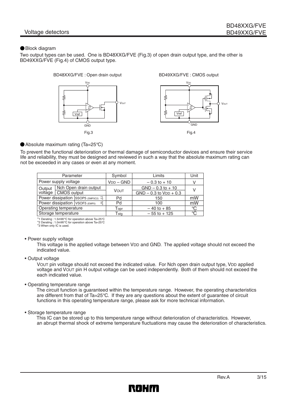 Voltage detectors bd48xxg/fve bd49xxg/fve | Rainbow Electronics BD4923G_FVE User Manual | Page 3 / 16