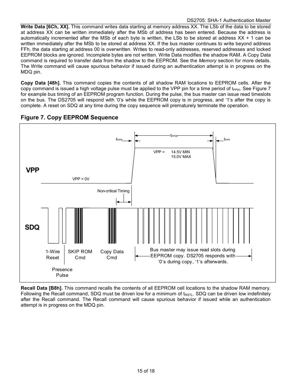 Figure 7. copy eeprom sequence | Rainbow Electronics DS2705 User Manual | Page 15 / 18