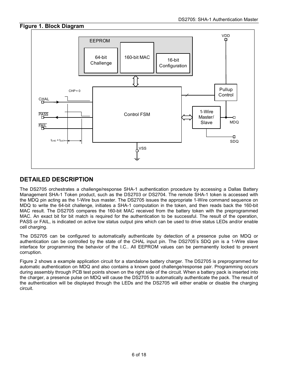 Detailed description, Figure 1. block diagram | Rainbow Electronics DS2705 User Manual | Page 6 / 18