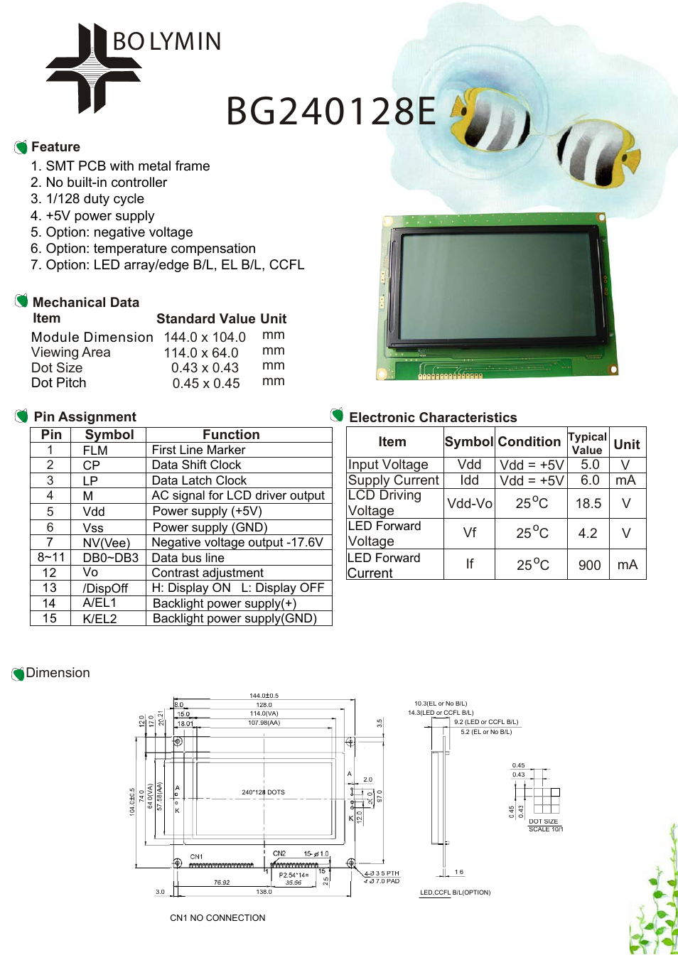 Rainbow Electronics BG240128E User Manual | 1 page