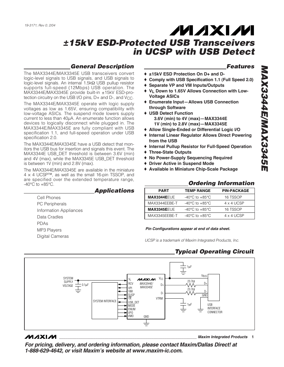 Rainbow Electronics MAX3345E User Manual | 15 pages