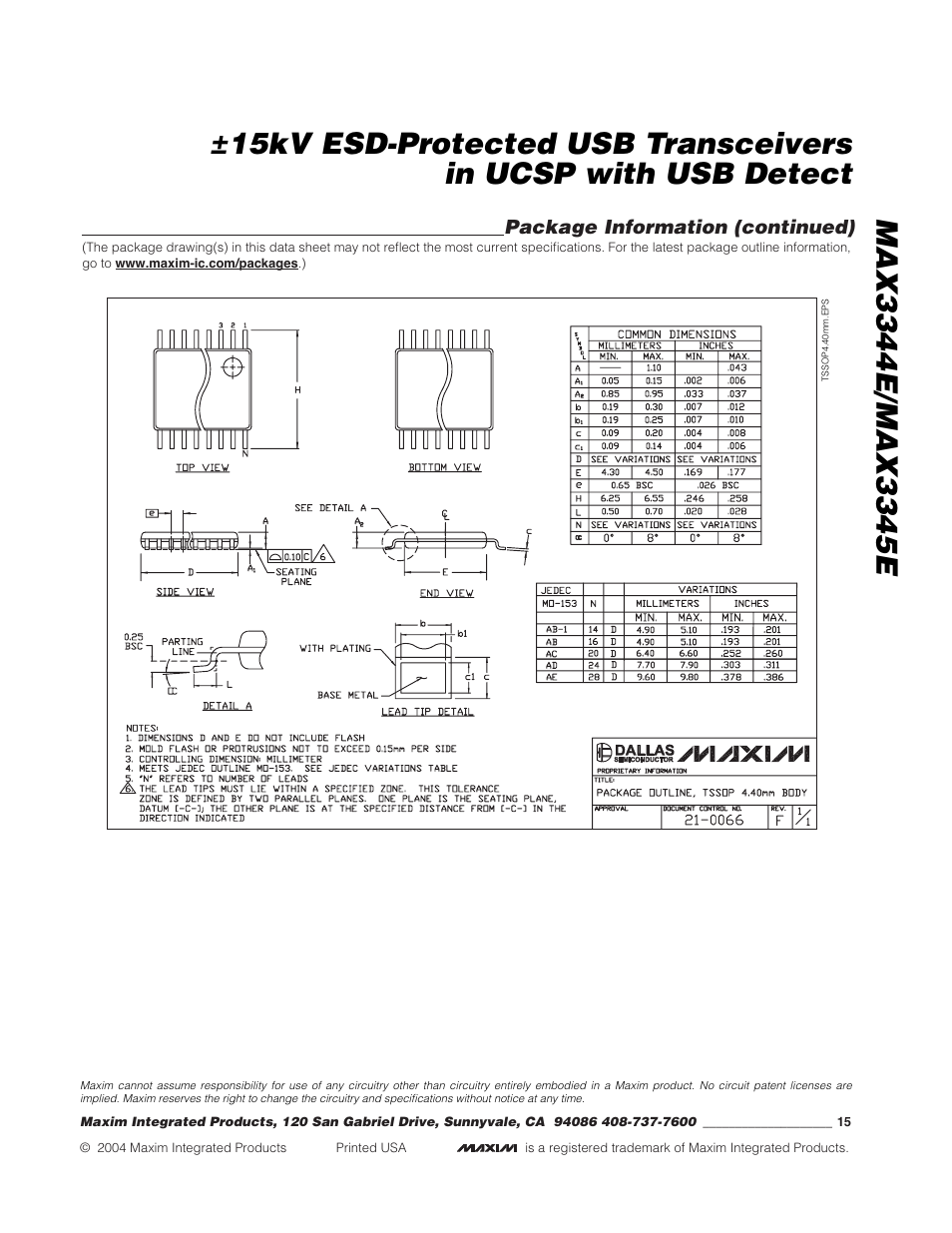 Rainbow Electronics MAX3345E User Manual | Page 15 / 15
