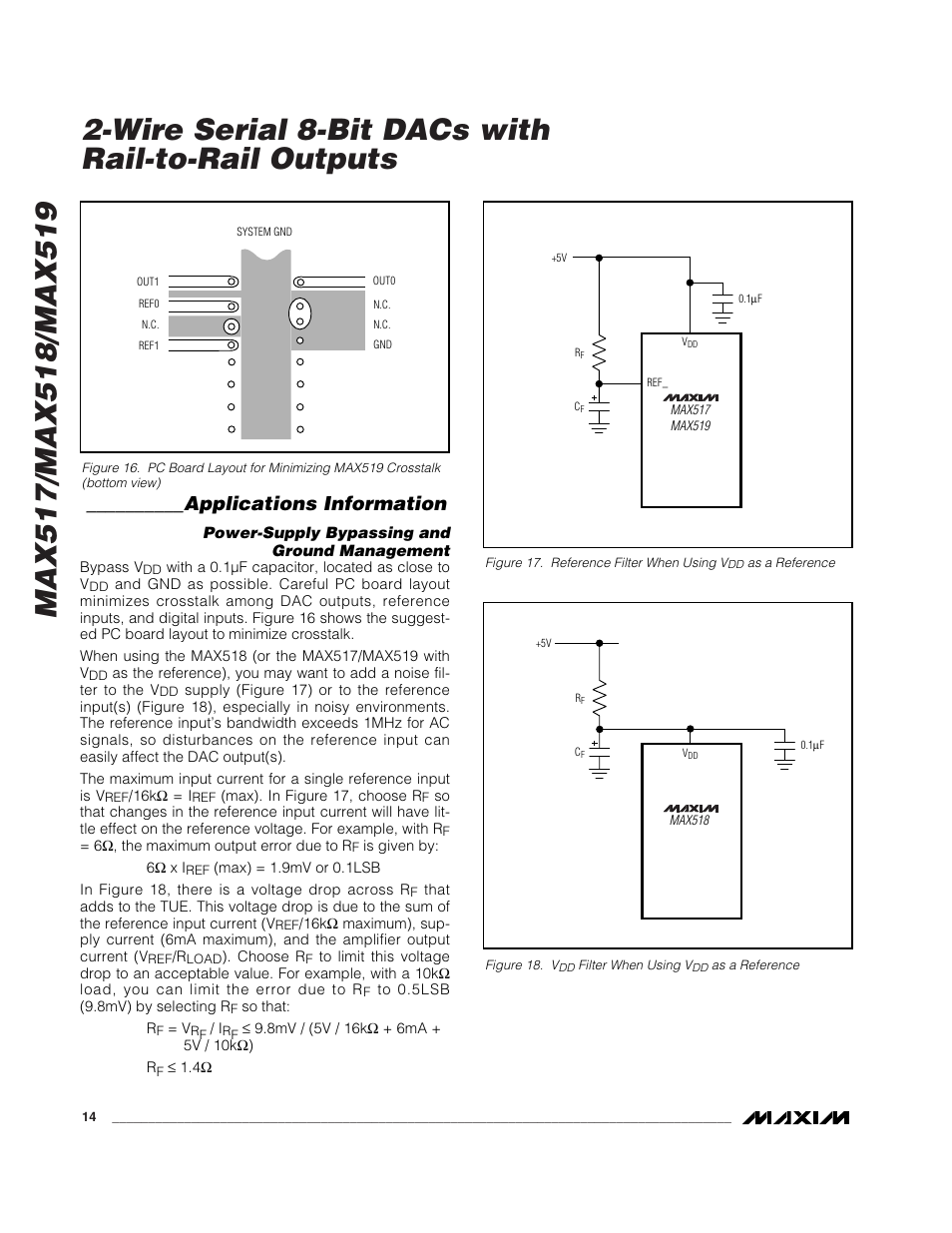 Applications information | Rainbow Electronics MAX518 User Manual | Page 14 / 16
