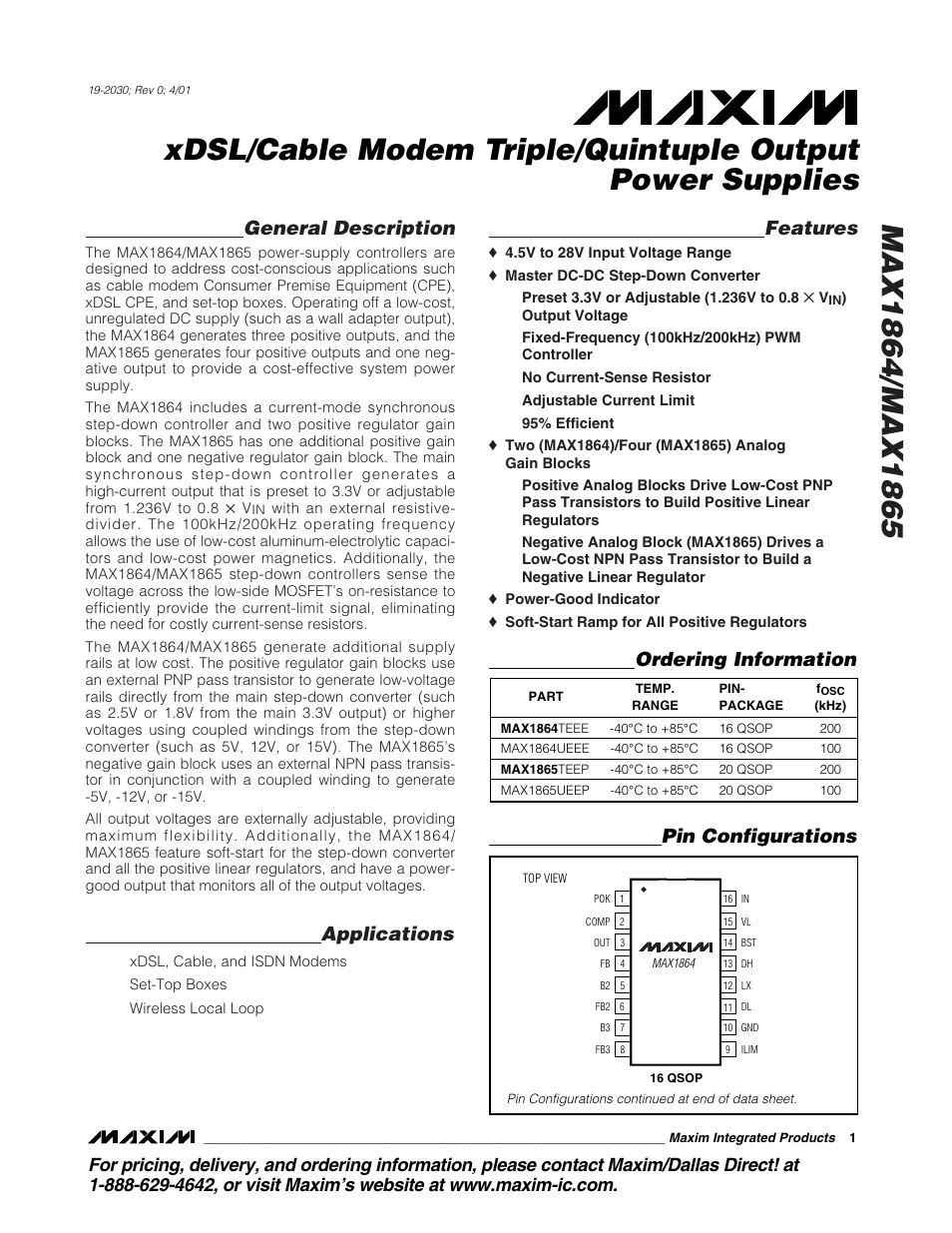 Rainbow Electronics MAX1865 User Manual | 25 pages
