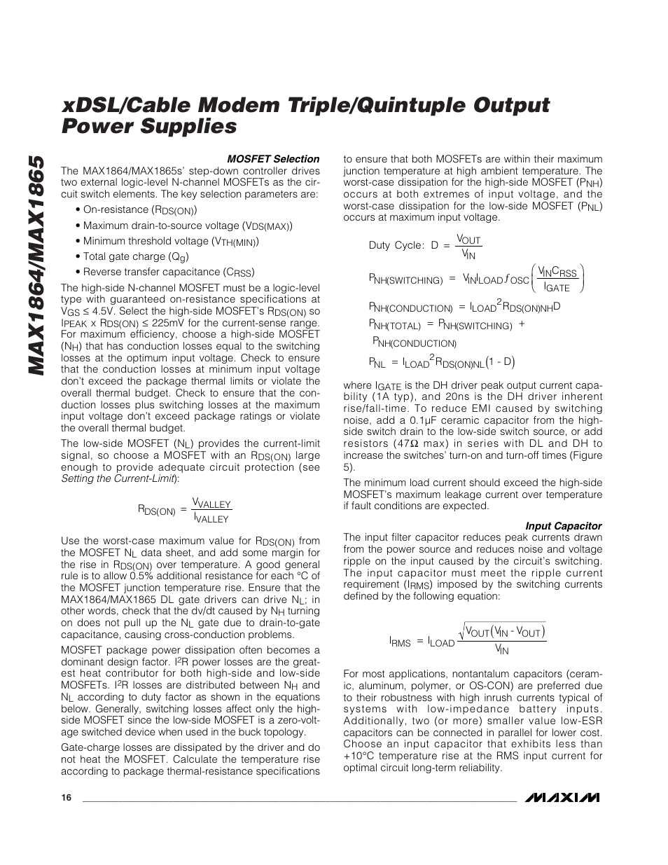 Rainbow Electronics MAX1865 User Manual | Page 16 / 25