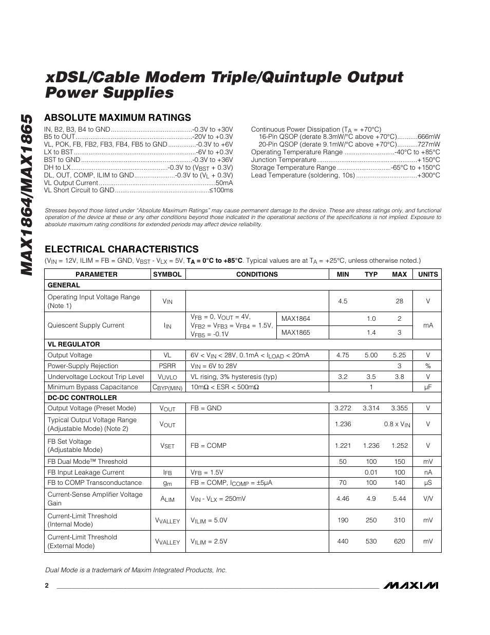 Rainbow Electronics MAX1865 User Manual | Page 2 / 25