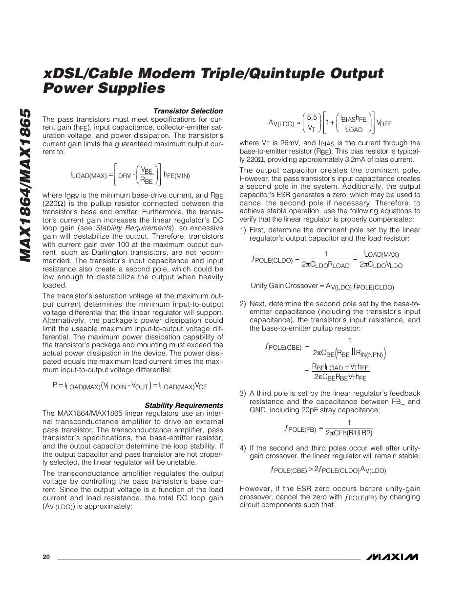 Rainbow Electronics MAX1865 User Manual | Page 20 / 25