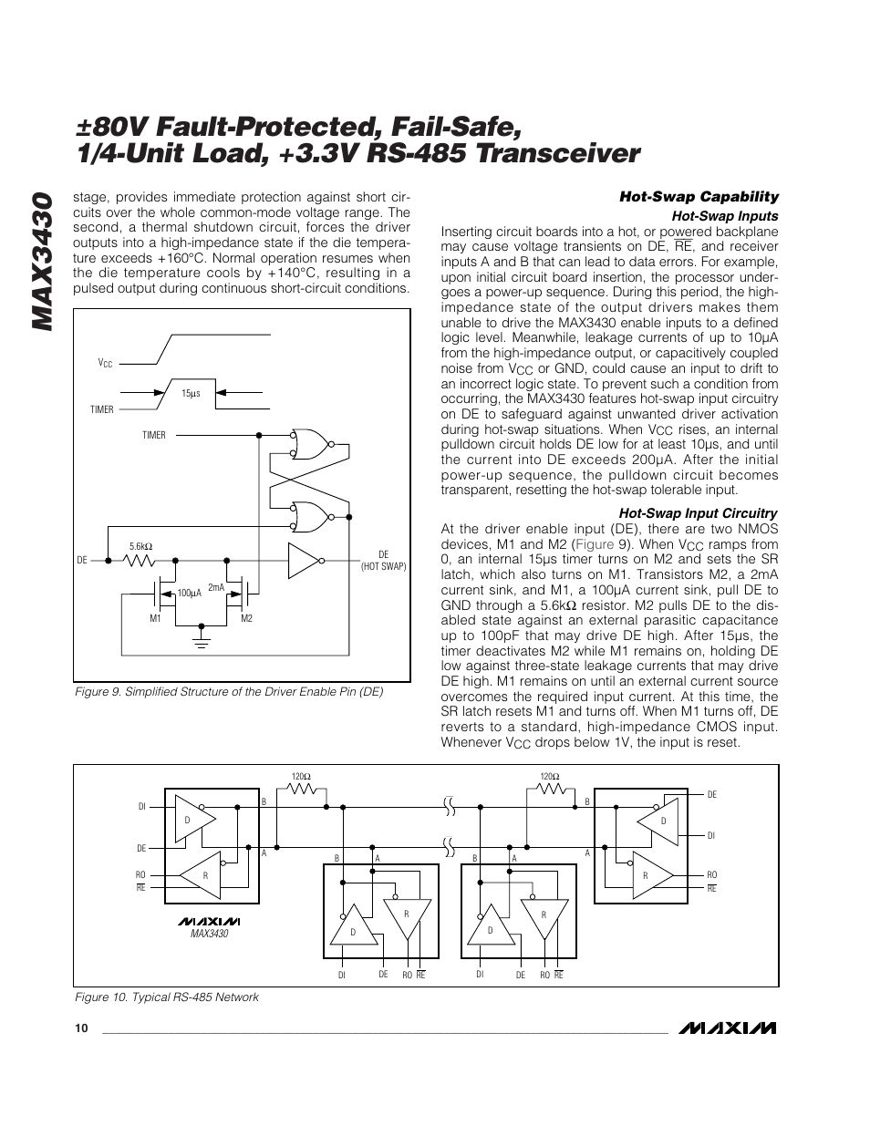 Hot-swap capability | Rainbow Electronics MAX3430 User Manual | Page 10 / 13