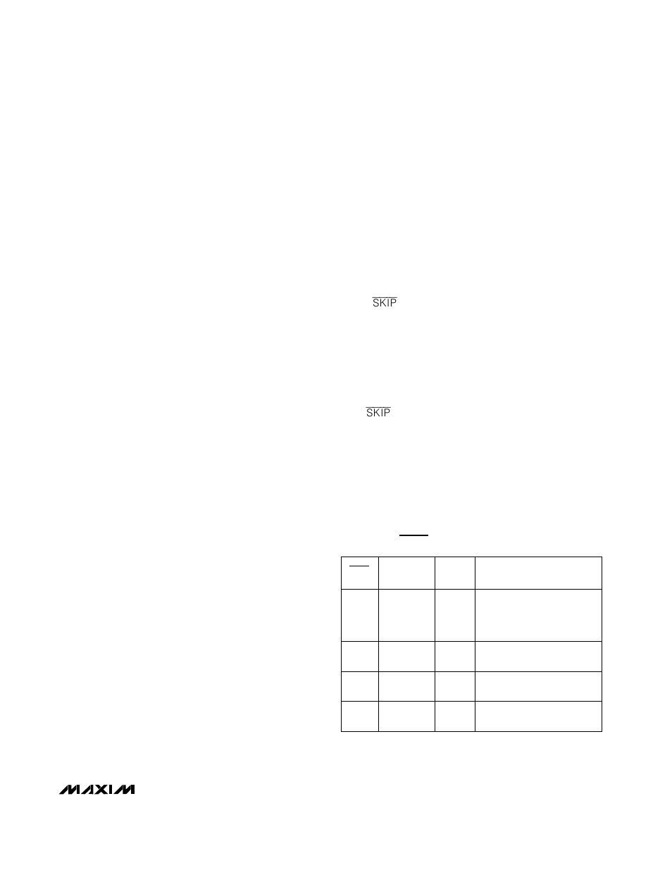 Detailed description, Table 3. skip pwm table | Rainbow Electronics MAX1635 User Manual | Page 11 / 28