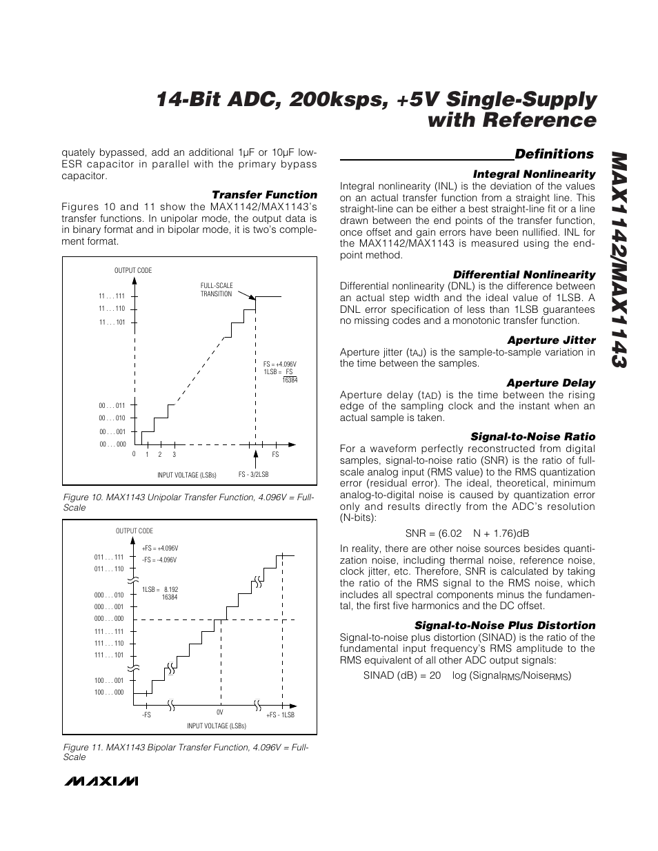 Definitions | Rainbow Electronics MAX1143 User Manual | Page 17 / 20