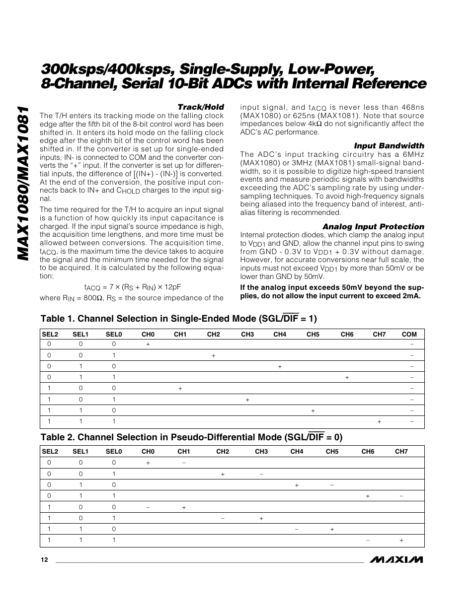 Rainbow Electronics MAX1081 User Manual | Page 12 / 24
