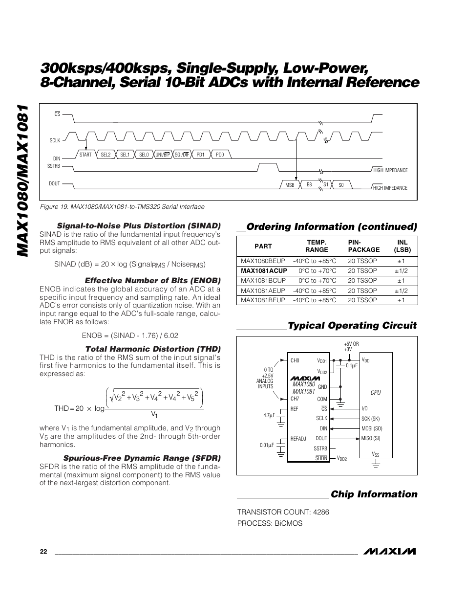 Chip information | Rainbow Electronics MAX1081 User Manual | Page 22 / 24