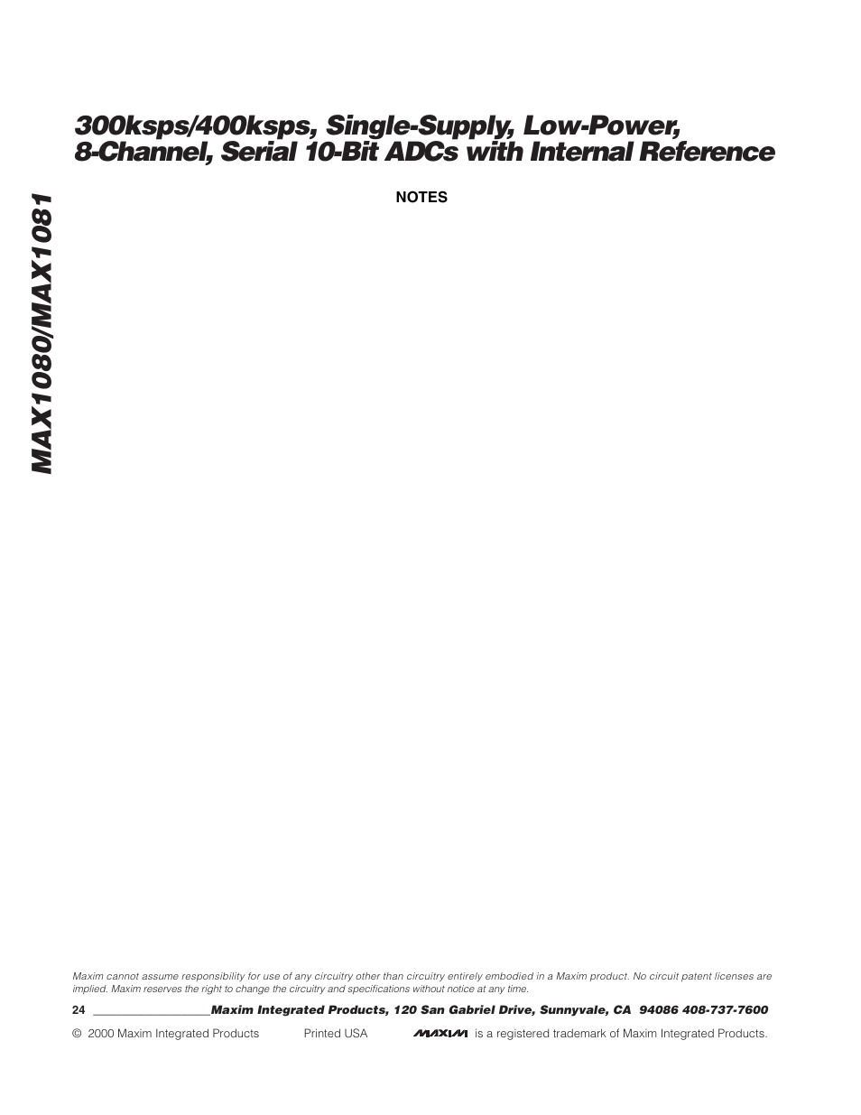 Rainbow Electronics MAX1081 User Manual | Page 24 / 24