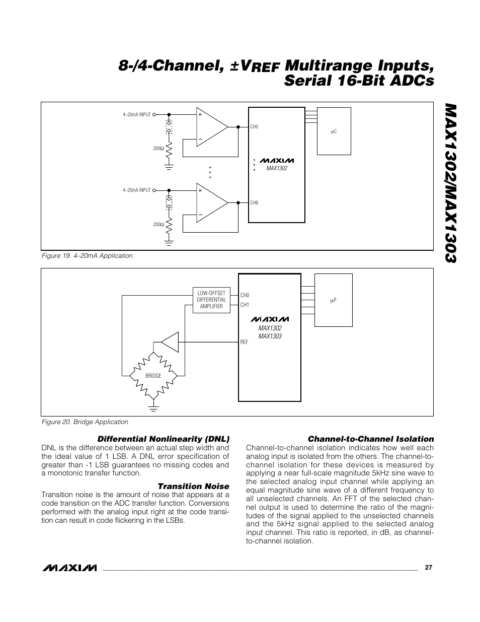 Multirange inputs, serial 16-bit adcs | Rainbow Electronics MAX1303 User Manual | Page 27 / 31