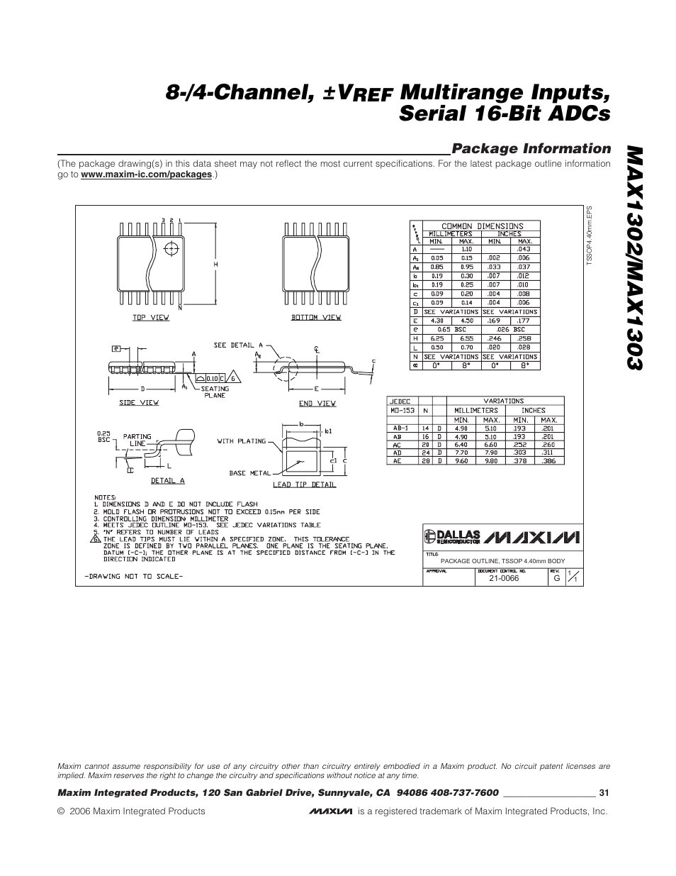 Multirange inputs, serial 16-bit adcs | Rainbow Electronics MAX1303 User Manual | Page 31 / 31