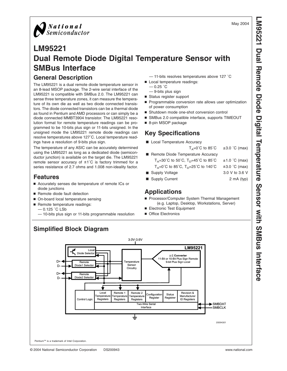 Rainbow Electronics LM95221 User Manual | 16 pages