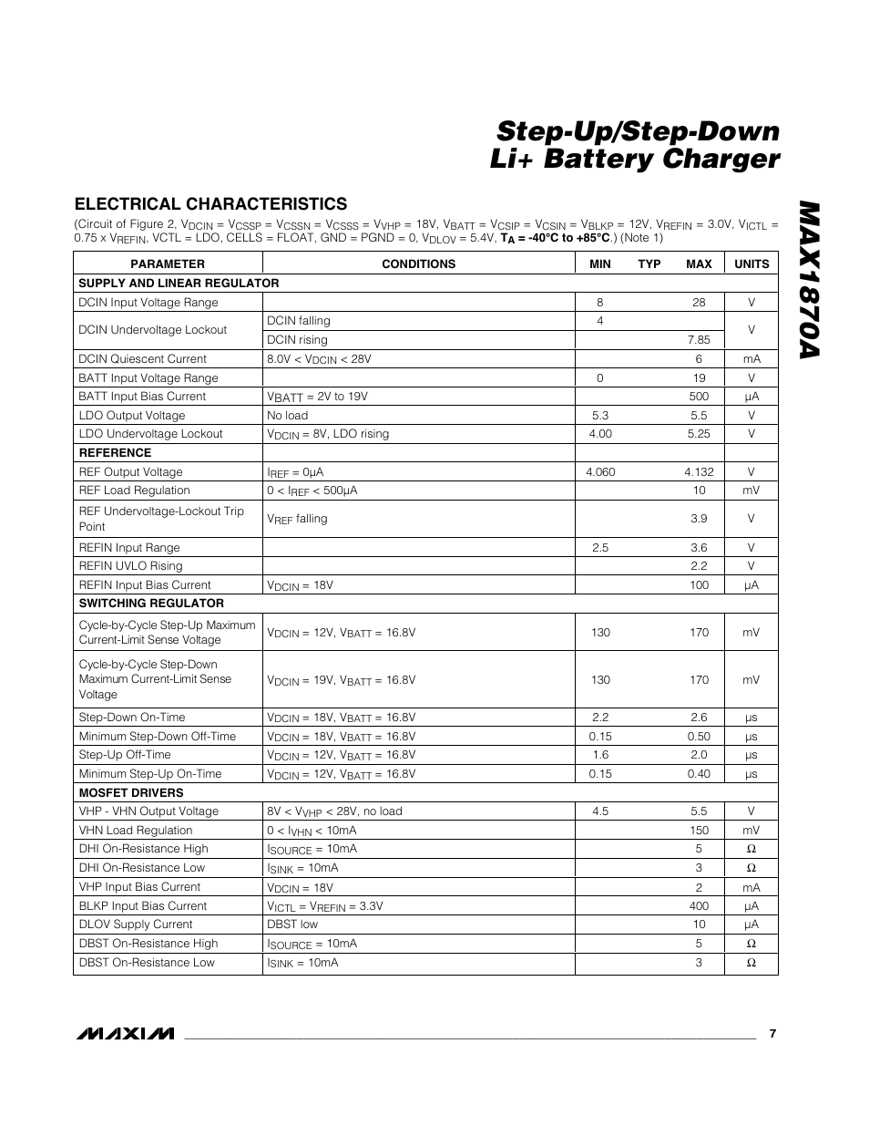 Max1870a step-up/step-down li+ battery charger | Rainbow Electronics MAX1870A User Manual | Page 7 / 32