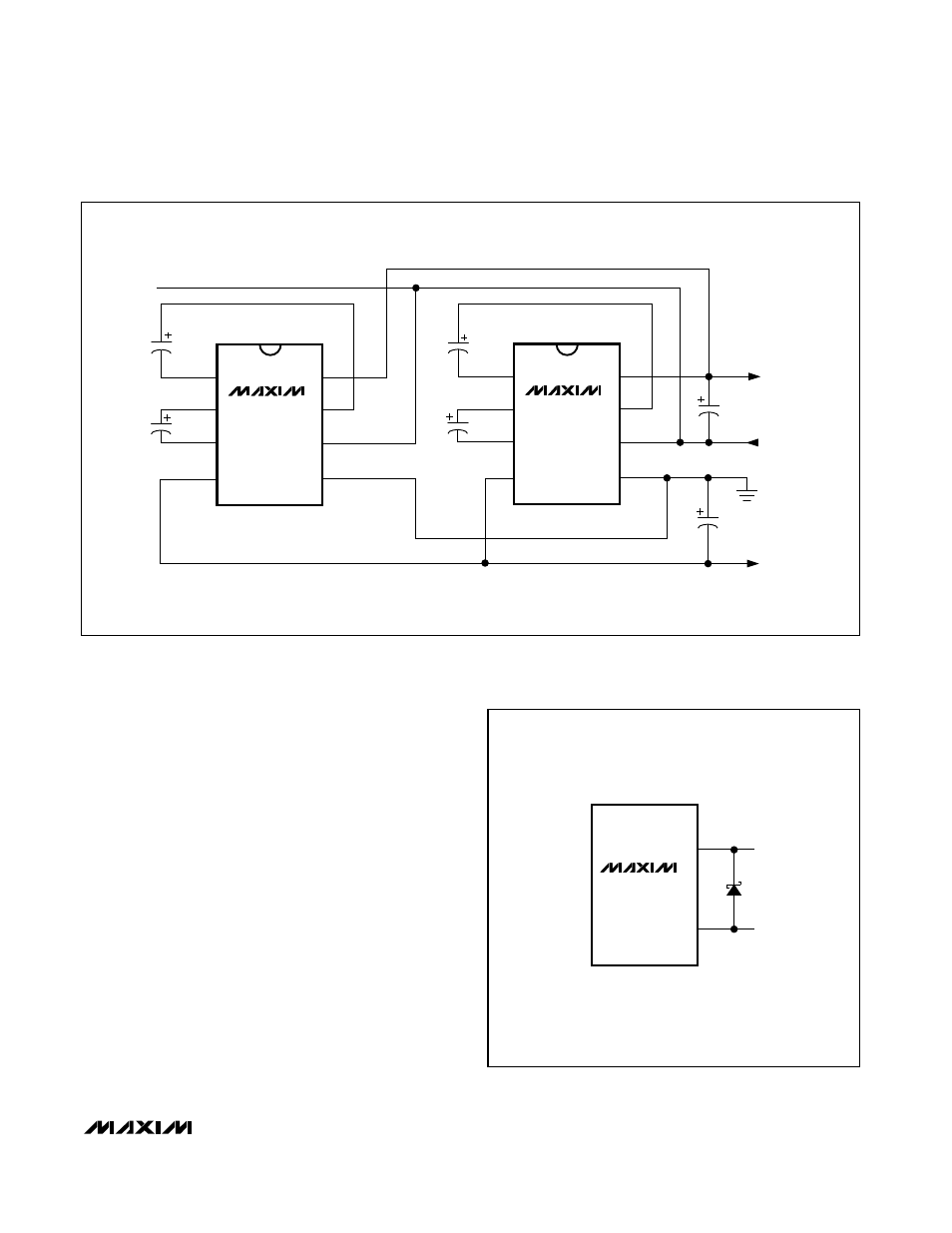 Max864 dual-output charge pump with shutdown, Heavy output current loads, Layout and grounding | Rainbow Electronics MAX864 User Manual | Page 9 / 12