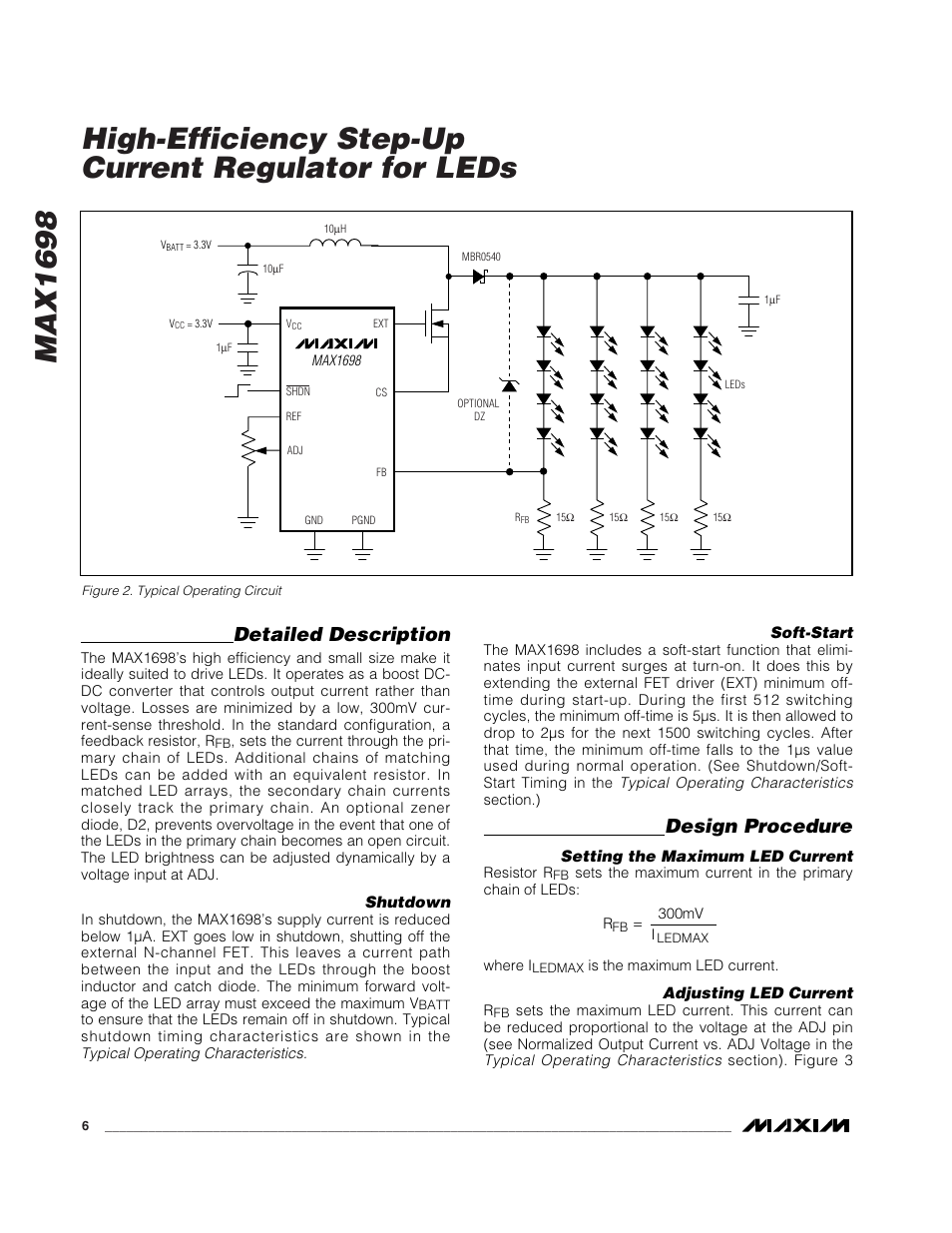 Detailed description, Design procedure | Rainbow Electronics MAX1698 User Manual | Page 6 / 8