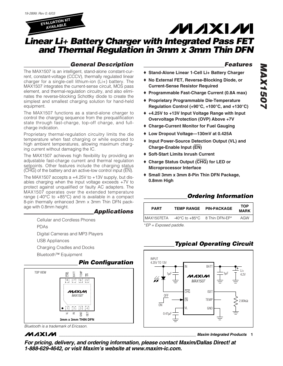 Rainbow Electronics MAX1507 User Manual | 12 pages