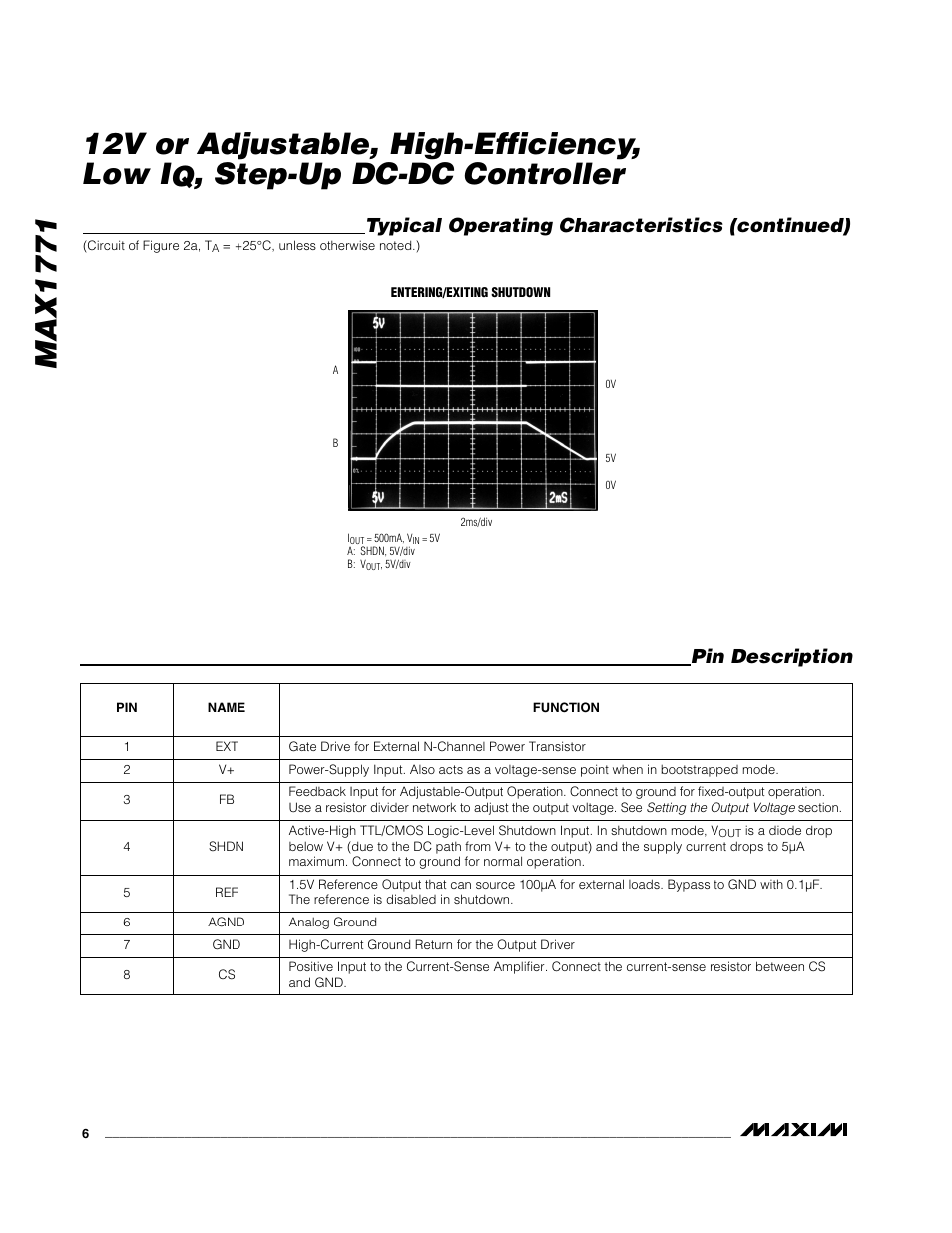 Step-up dc-dc controller | Rainbow Electronics MAX1771 User Manual | Page 6 / 16