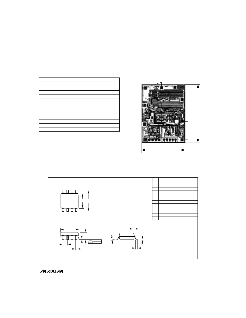 Inverting dc-dc controllers, Chip topography _ordering information (continued), Package information | Pin plastic small-outline package | Rainbow Electronics MAX776 User Manual | Page 15 / 16