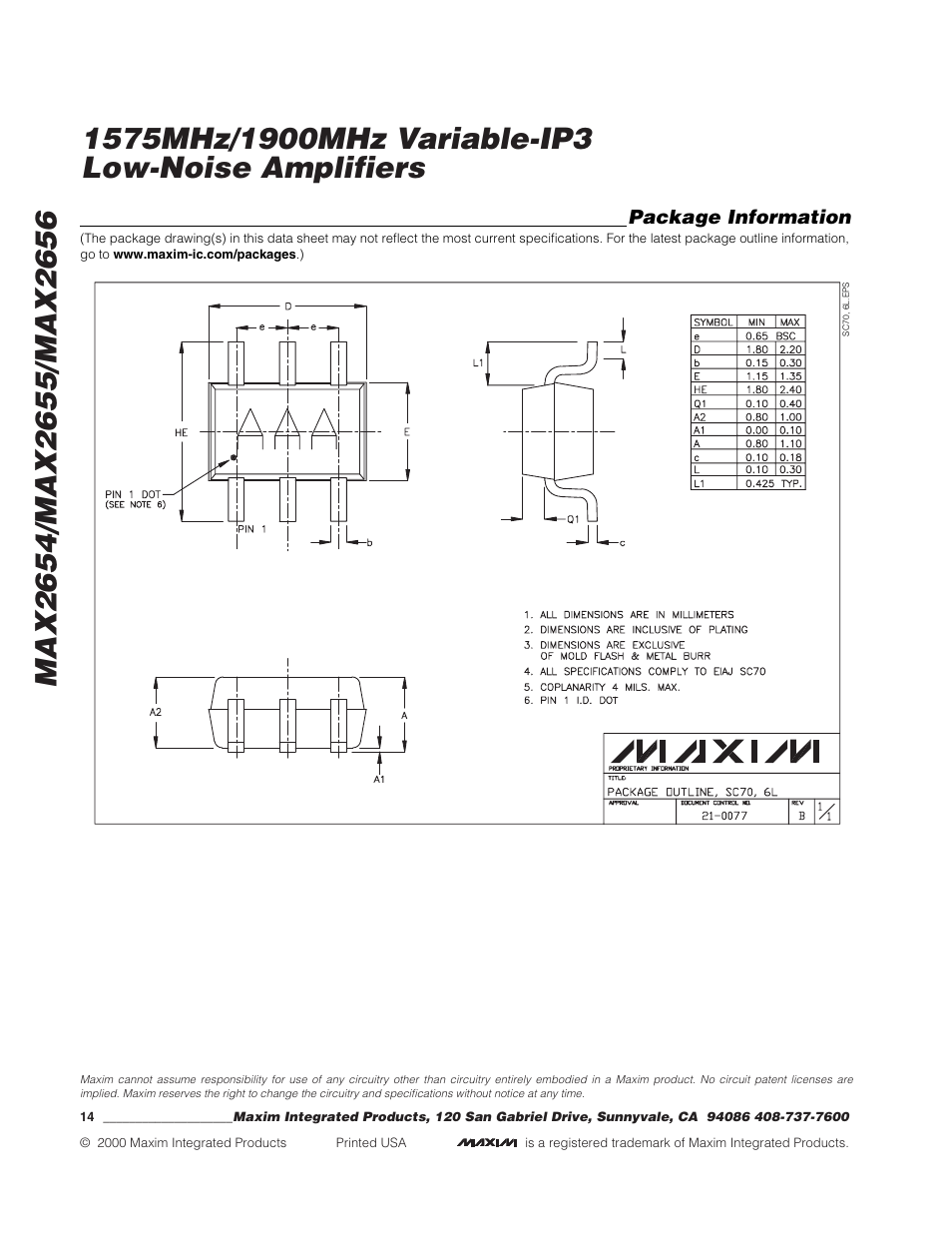 Rainbow Electronics MAX2656 User Manual | Page 14 / 14