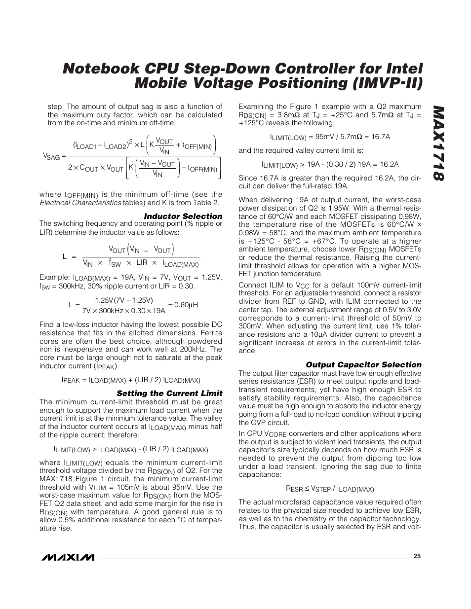 Rainbow Electronics MAX1718 User Manual | Page 25 / 35