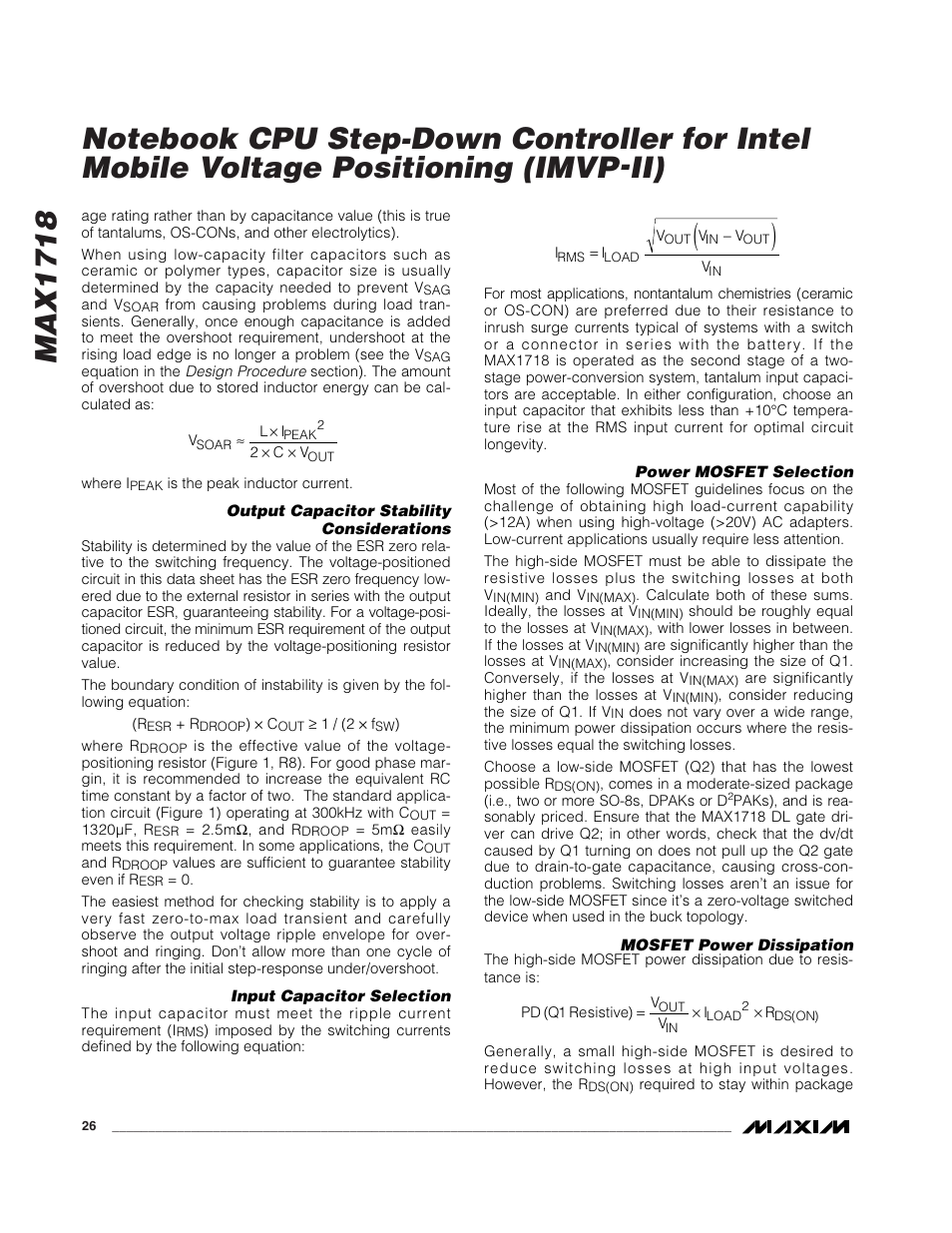 Rainbow Electronics MAX1718 User Manual | Page 26 / 35