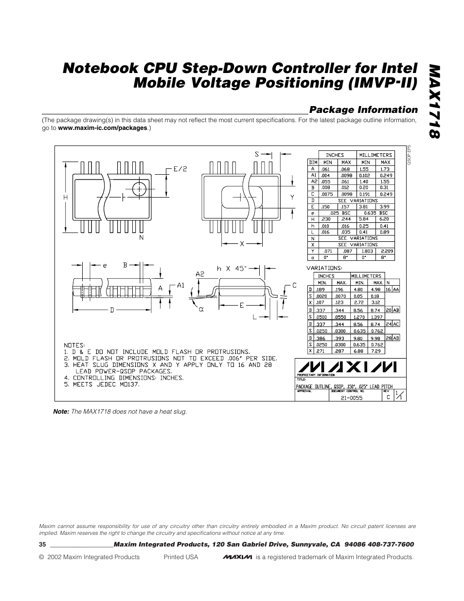 Rainbow Electronics MAX1718 User Manual | Page 35 / 35
