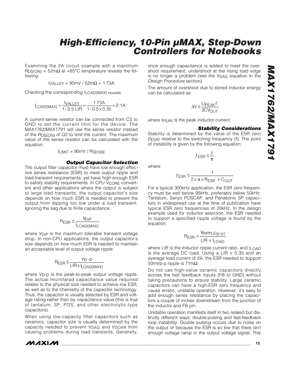 Rainbow Electronics MAX1791 User Manual | Page 15 / 20