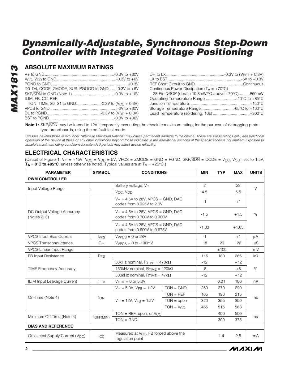 Rainbow Electronics MAX1813 User Manual | Page 2 / 38