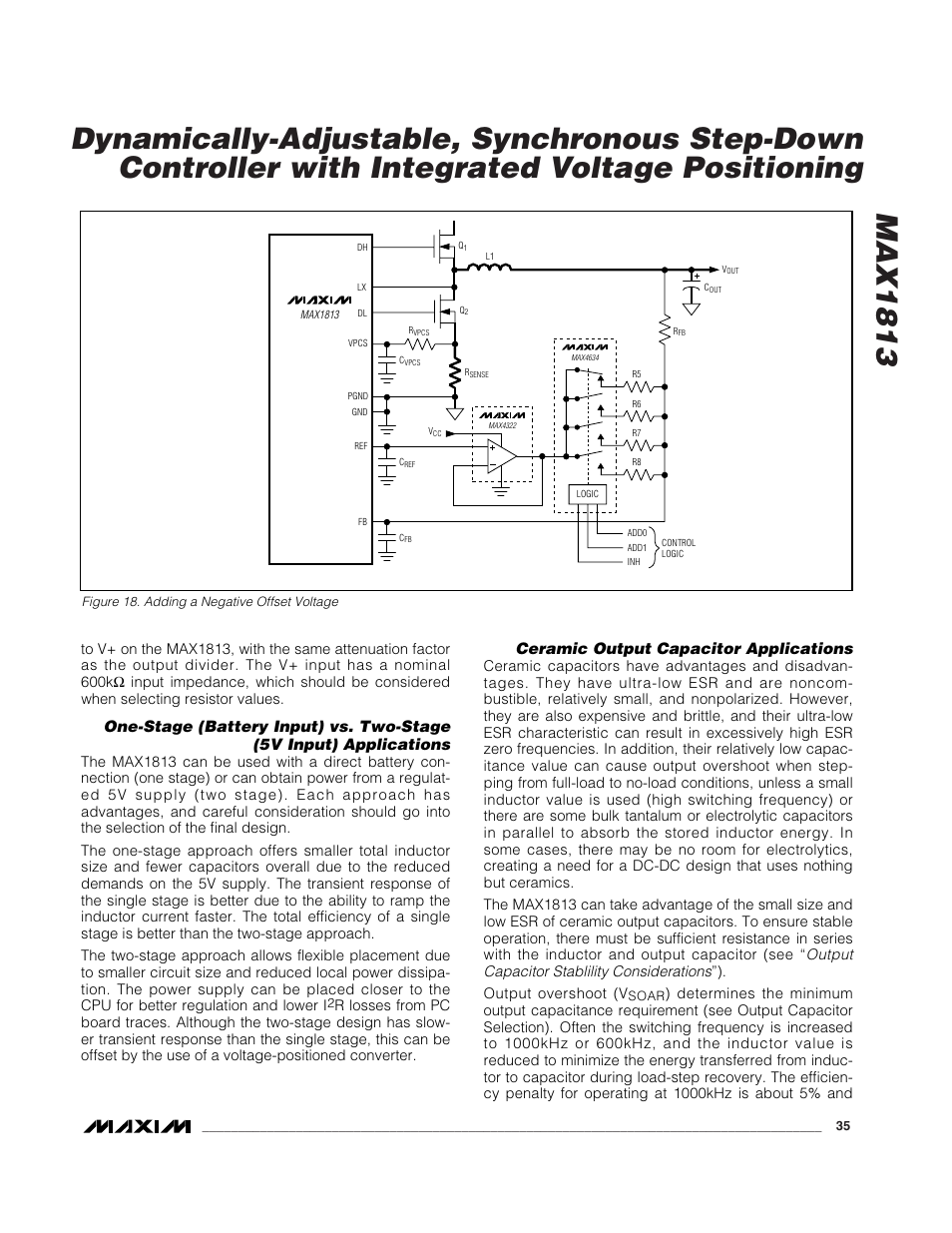 Ceramic output capacitor applications | Rainbow Electronics MAX1813 User Manual | Page 35 / 38