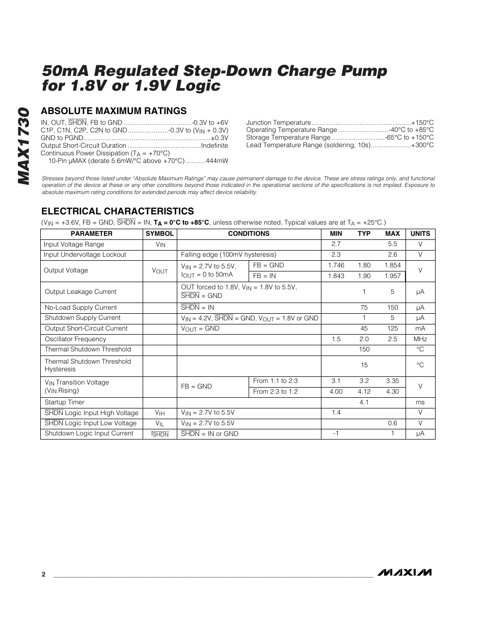 Rainbow Electronics MAX1730 User Manual | Page 2 / 8