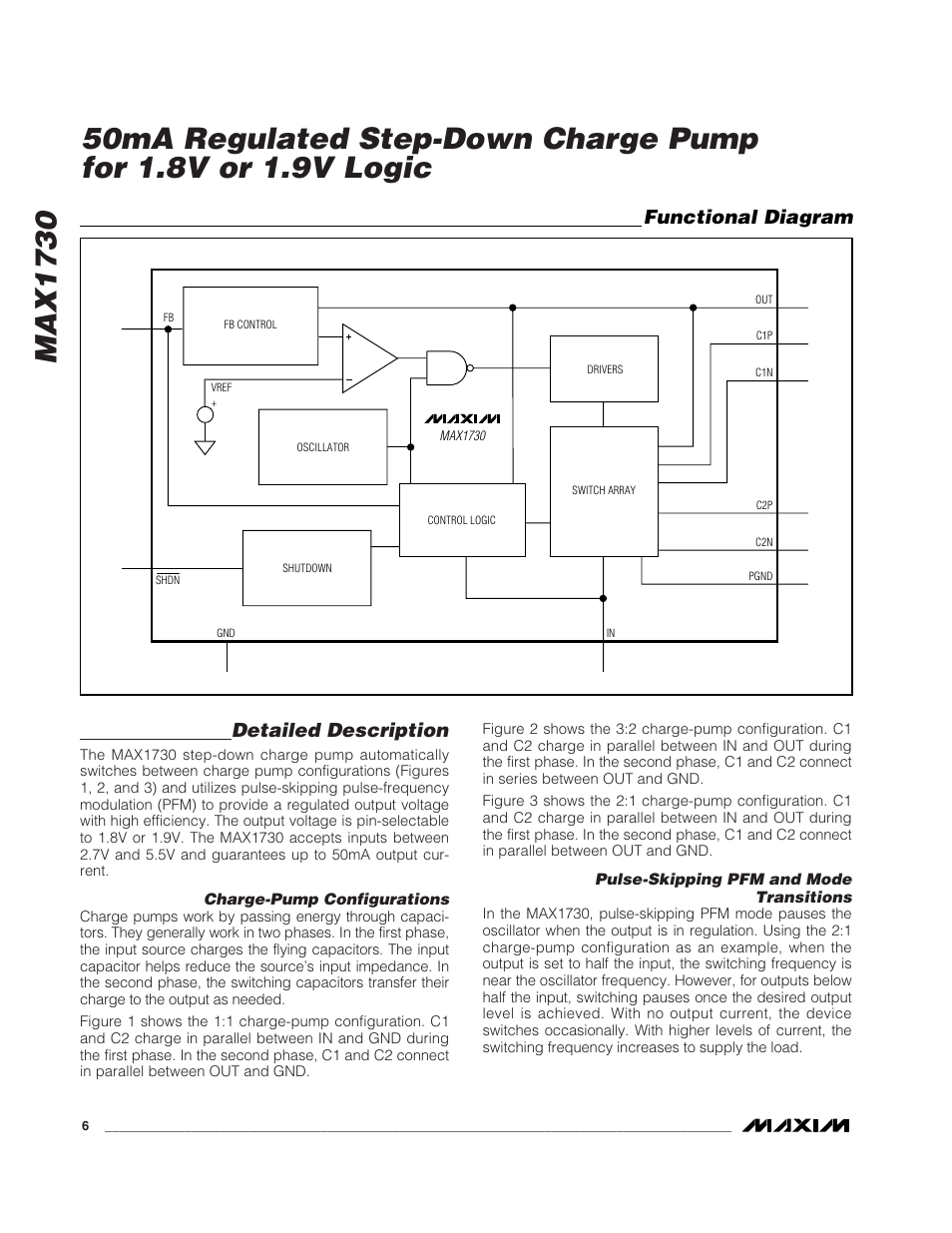 Max1730, Detailed description, Functional diagram | Rainbow Electronics MAX1730 User Manual | Page 6 / 8