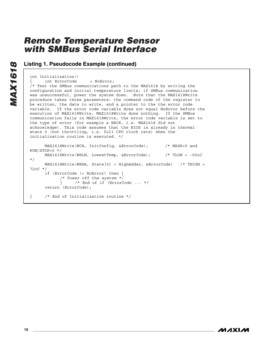 Rainbow Electronics MAX1618 User Manual | Page 16 / 18